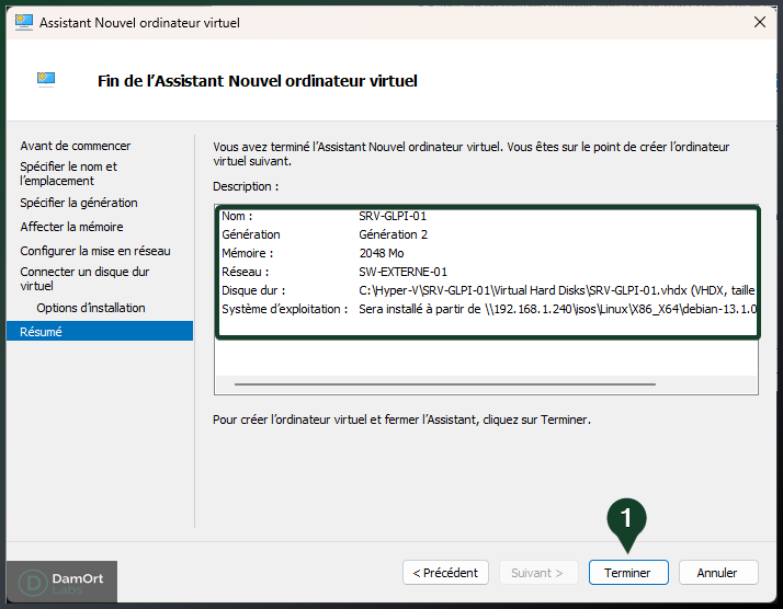 Crée un serveur GLPI sous Debian 13 avec Hyper-V